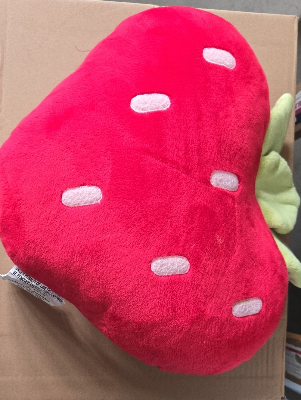 Plush Strawberry Throw Pillow - Bright Red with Pale Pink Seeds